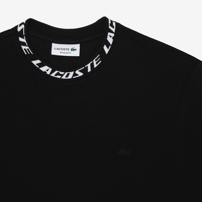 negro 031 VVL0A209 hombres Lacoste camiseta regular fit con logo en el cuello