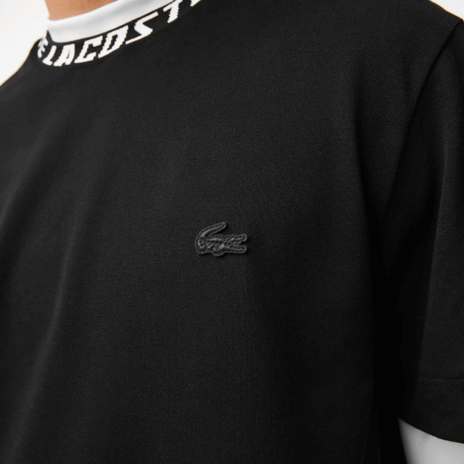negro 031 VVL0A209 hombres Lacoste camiseta regular fit con logo en el cuello