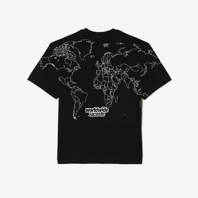 negro 031 VVL0A223 hombres Lacoste camiseta de corte holgado en punto de algodón orgánico