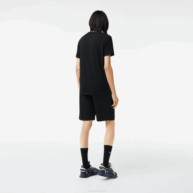negro 031 VVL0A37 hombres Lacoste camiseta de punto de algodón pima con cuello redondo