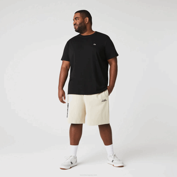 negro 031 VVL0A37 hombres Lacoste camiseta de punto de algodón pima con cuello redondo