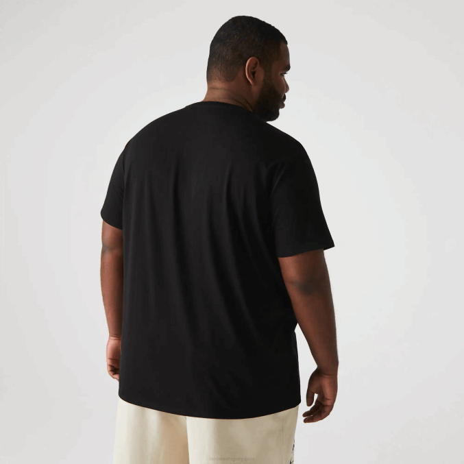 negro 031 VVL0A37 hombres Lacoste camiseta de punto de algodón pima con cuello redondo