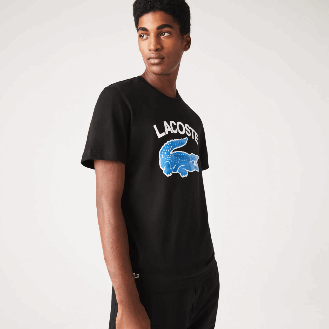 negro 031 VVL0A569 hombres Lacoste camiseta regular fit con estampado de cocodrilo xl