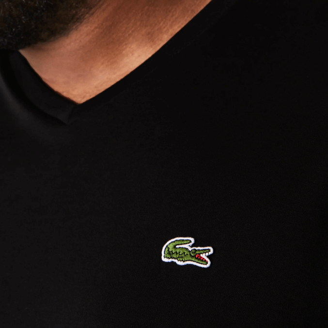 negro 031 VVL0A714 hombres Lacoste playera con cuello en V
