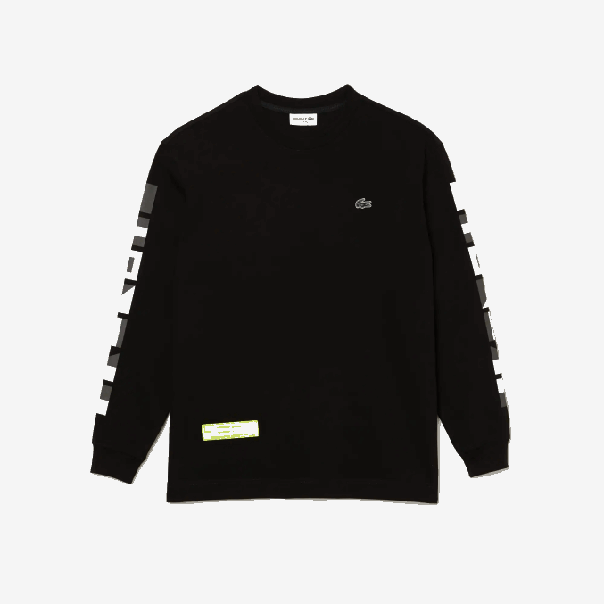 negro 031 VVL0A797 hombres Lacoste camiseta holgada con estampado