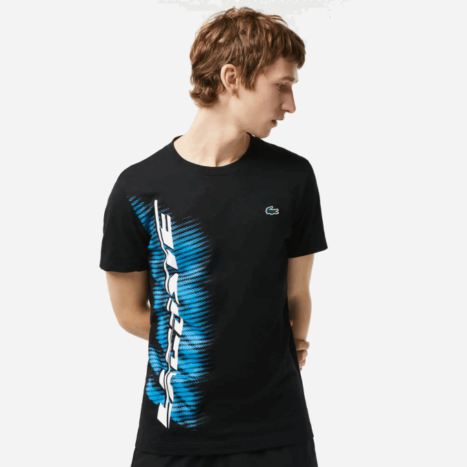 negro 031 VVL0A92 hombres Lacoste camiseta sport regular fit con marca en contraste