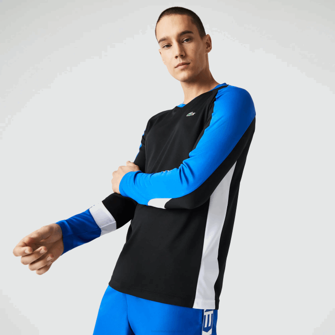 negro azul blanco zfz VVL0A753 hombres Lacoste camiseta deportiva de tenis