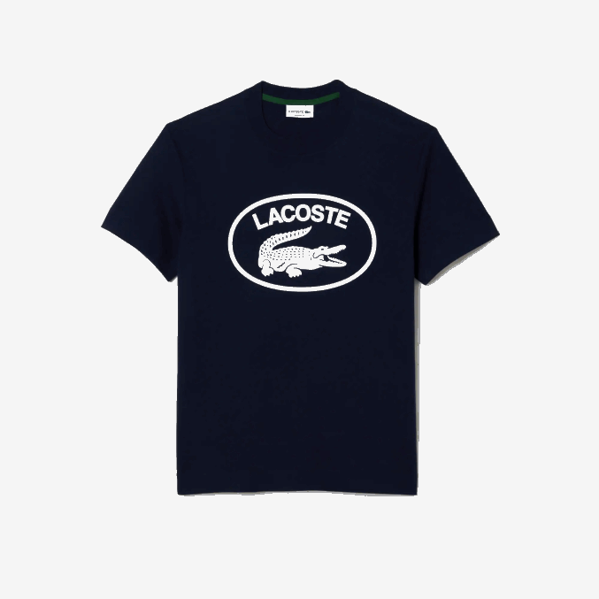 negro/blanco hhh VVL0A147 hombres Lacoste camiseta de algodón con logo tono sobre tono