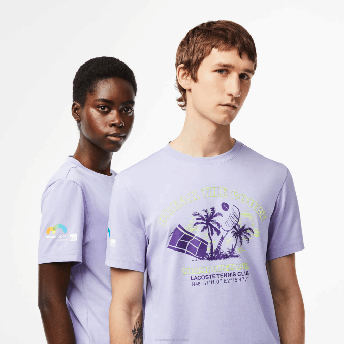 púrpura 3k0 VVL0A212 hombres Lacoste camiseta sport miami edición abierta