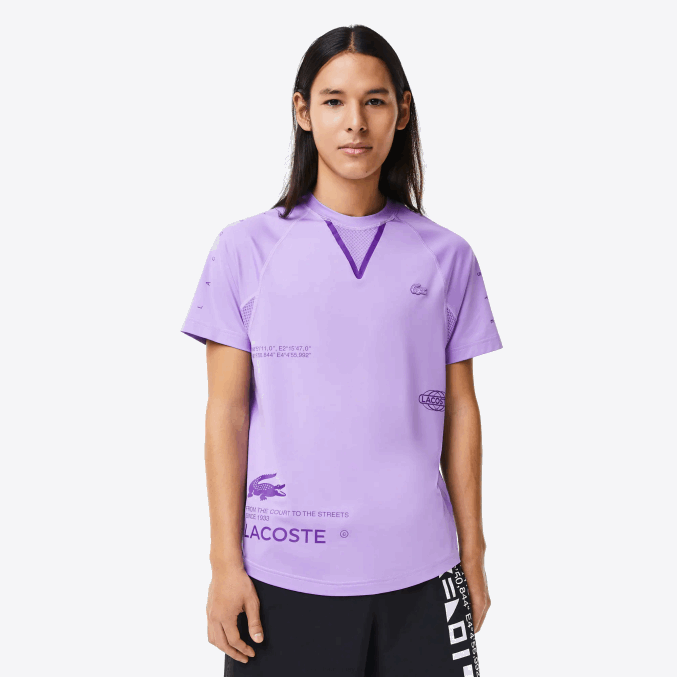 púrpura 6md VVL0A827 hombres Lacoste playera deportiva de jersey elástico