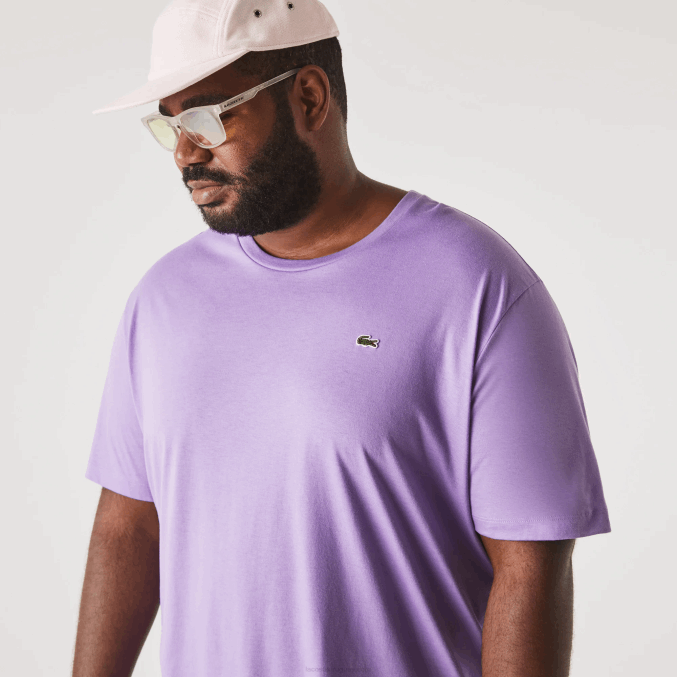 púrpura gfu VVL0A829 hombres Lacoste camiseta de jersey de algodón con cuello redondo xl