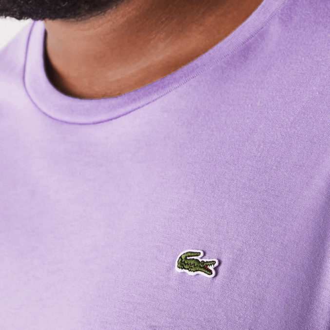 púrpura gfu VVL0A829 hombres Lacoste camiseta de jersey de algodón con cuello redondo xl