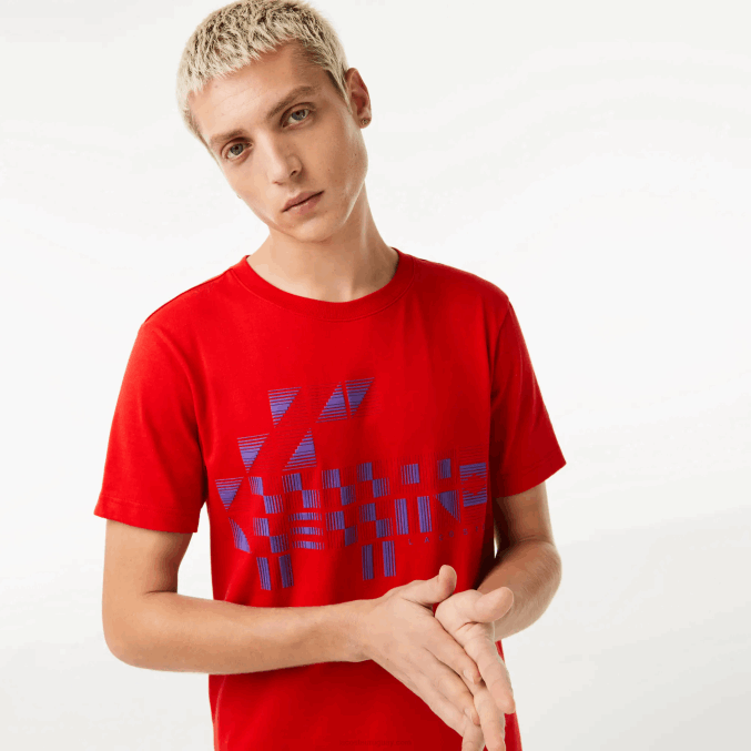 rojo 240 VVL0A604 hombres Lacoste playera estampada sport x novak djokovic