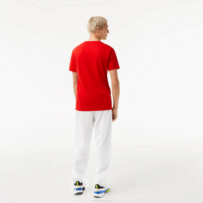 rojo 240 VVL0A604 hombres Lacoste playera estampada sport x novak djokovic