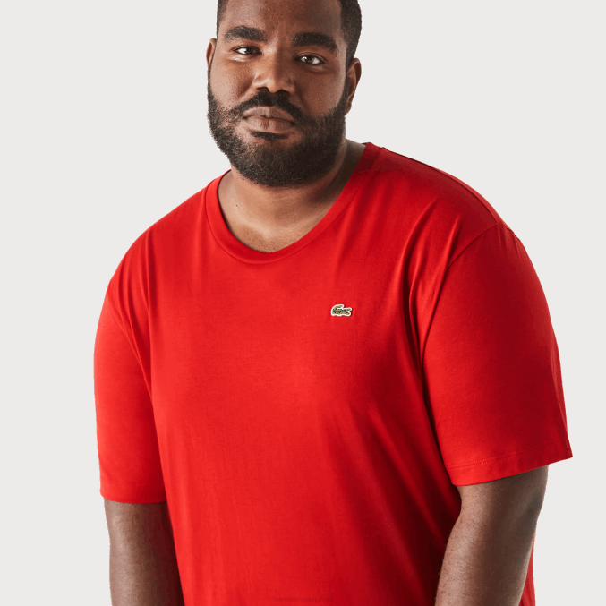 rojo 240 VVL0A729 hombres Lacoste camiseta xl regular fit de punto de algodón pima