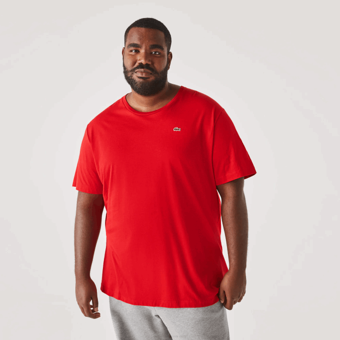 rojo 240 VVL0A756 hombres Lacoste camiseta de jersey de algodón con cuello redondo xl