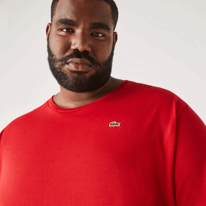 rojo 240 VVL0A756 hombres Lacoste camiseta de jersey de algodón con cuello redondo xl
