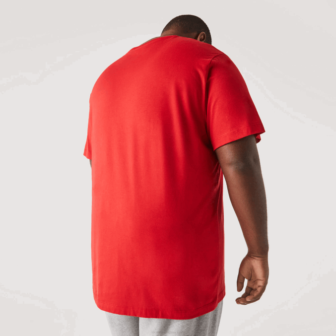 rojo 240 VVL0A756 hombres Lacoste camiseta de jersey de algodón con cuello redondo xl