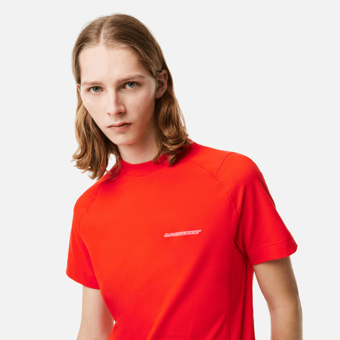 rojo s5h VVL0A121 hombres Lacoste camiseta slim fit de piqué de algodón orgánico