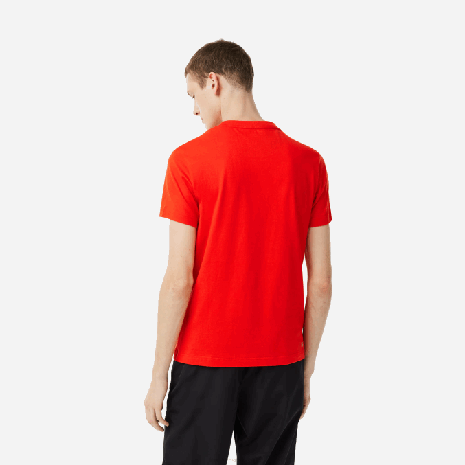 rojo s5h VVL0A222 hombres Lacoste camiseta sport regular fit con marca en contraste