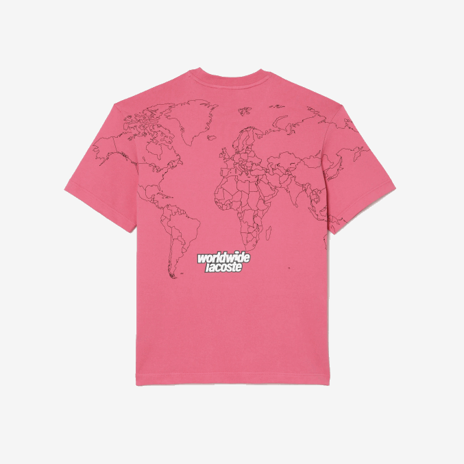 rosa 2r3 VVL0A226 hombres Lacoste camiseta de corte holgado en punto de algodón orgánico