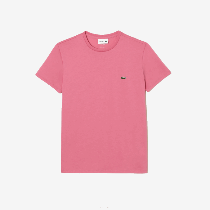 rosa 2r3 VVL0A54 hombres Lacoste camiseta de punto de algodón pima con cuello redondo