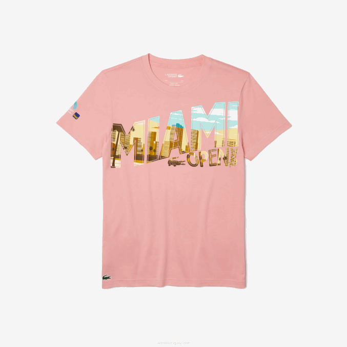 rosa 5vg VVL0A890 hombres Lacoste miami abierto miami camiseta gráfica