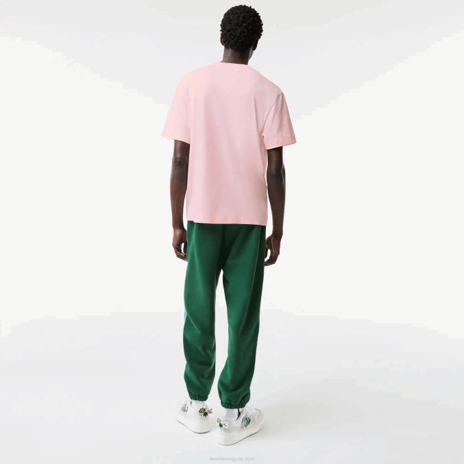 rosa claro t03 VVL0A610 hombres Lacoste camiseta oversize con cocodrilo