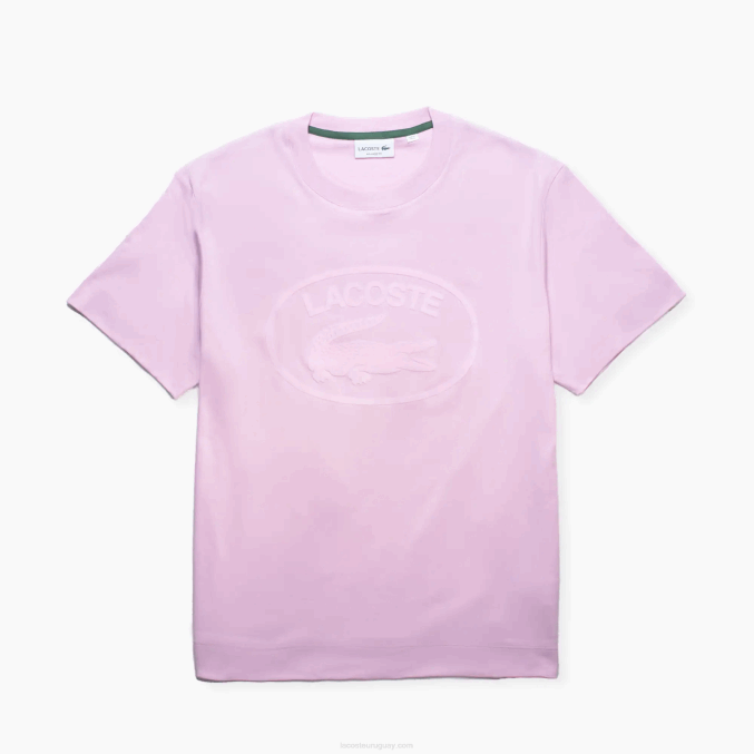 rosa z4h VVL0A1531 hombres Lacoste camiseta de algodón con logo tono sobre tono