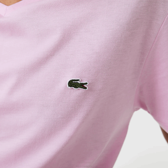rosa z4h VVL0A615 hombres Lacoste playera de punto de algodón pima con cuello en V