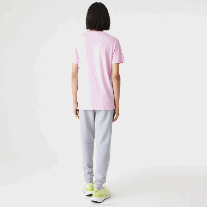 rosa z4h VVL0A824 hombres Lacoste camiseta de punto de algodón pima con cuello redondo