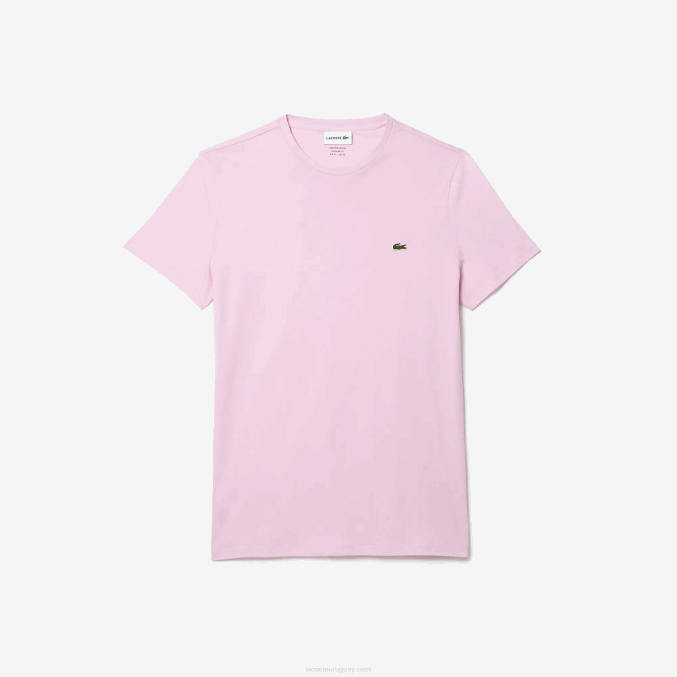 rosa z4h VVL0A824 hombres Lacoste camiseta de punto de algodón pima con cuello redondo