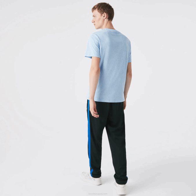 turquesa 733 VVL0A747 hombres Lacoste camiseta regular fit de punto de algodón con estampado moteado