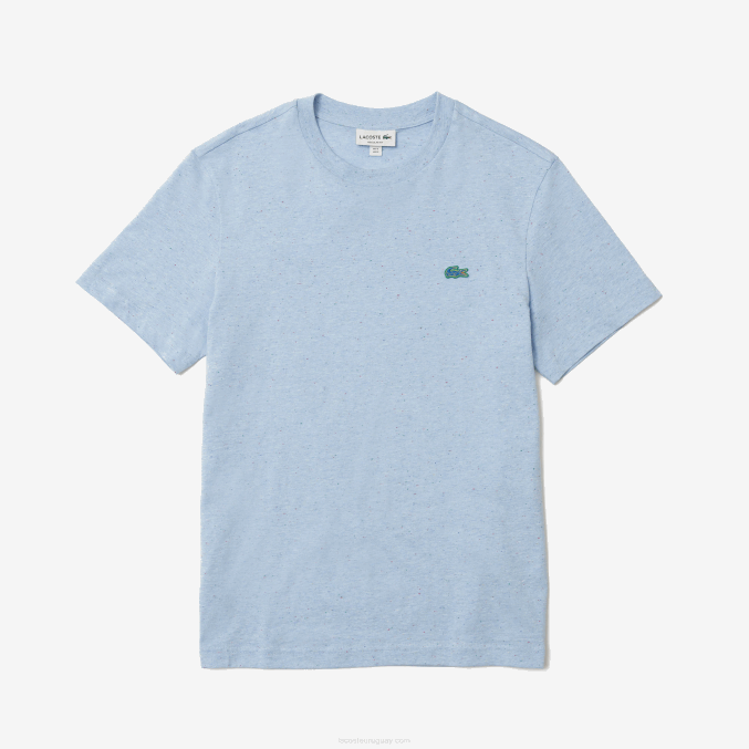 turquesa 733 VVL0A747 hombres Lacoste camiseta regular fit de punto de algodón con estampado moteado