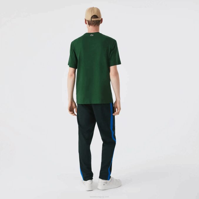verde 132 VVL0A577 hombres Lacoste playera regular fit con monograma de la marca