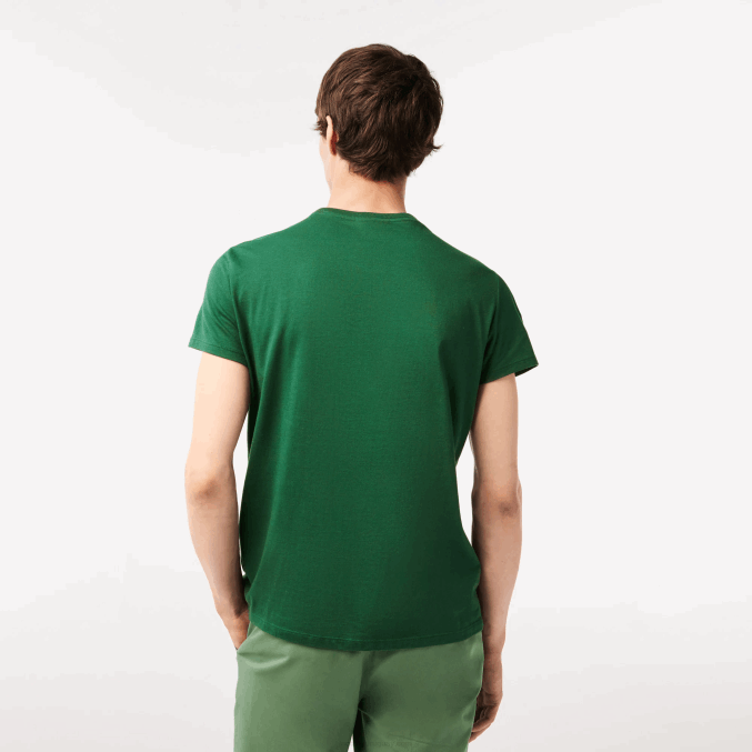 verde 132 VVL0A618 hombres Lacoste camiseta de punto de algodón pima con cuello redondo