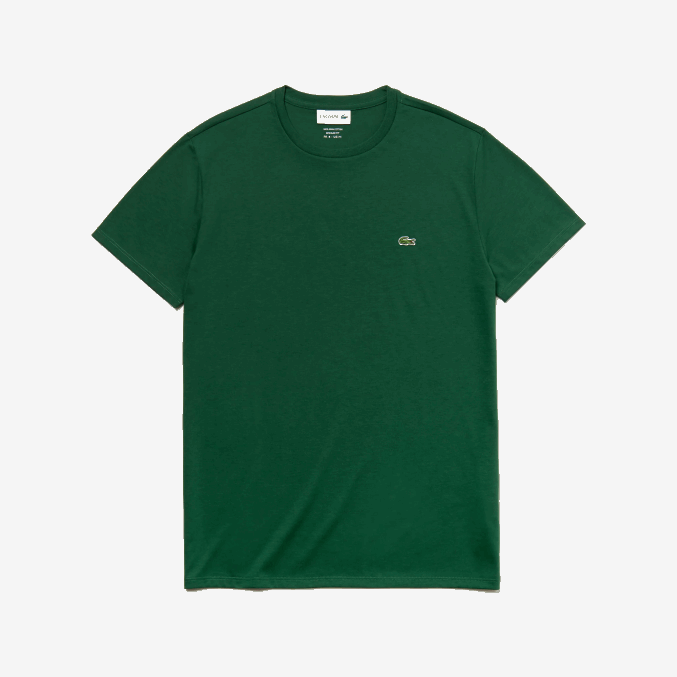 verde 132 VVL0A618 hombres Lacoste camiseta de punto de algodón pima con cuello redondo