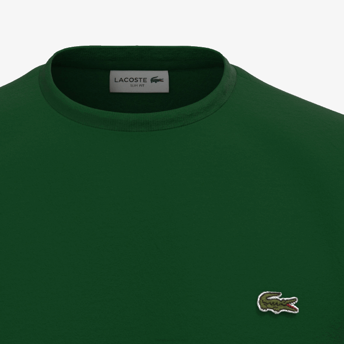 verde 132 VVL0A618 hombres Lacoste camiseta de punto de algodón pima con cuello redondo