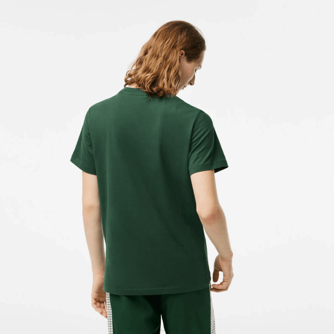 verde 132 VVL0A65 hombres Lacoste playera con estampado de jersey de algodón