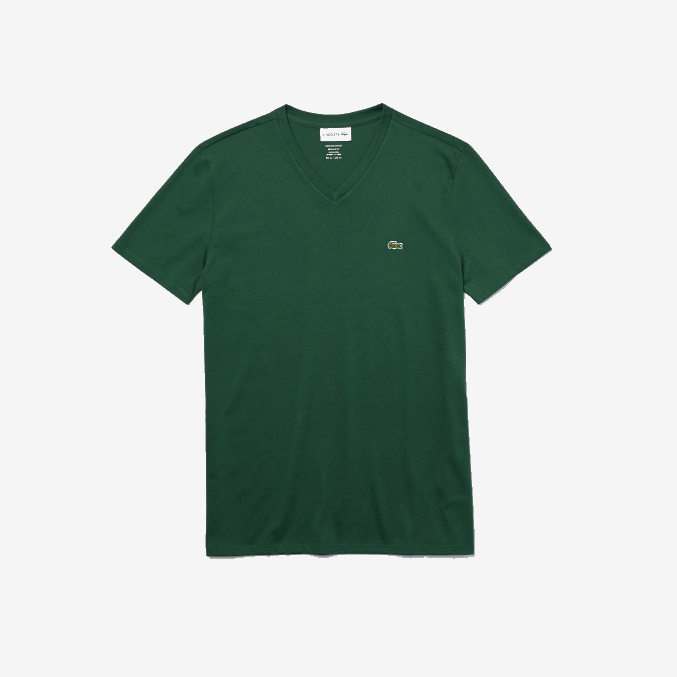 verde 132 VVL0A679 hombres Lacoste playera de punto de algodón pima con cuello en V