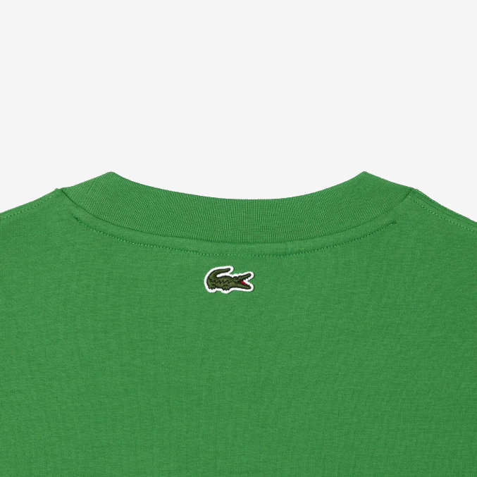 verde l94 VVL0A256 hombres Lacoste camiseta holgada con cuello redondo y estampado de cocodrilo