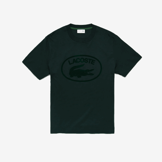yzp verde VVL0A134 hombres Lacoste camiseta de algodón con logo tono sobre tono