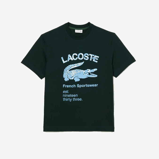 yzp verde VVL0A699 hombres Lacoste camiseta holgada con cocodrilo