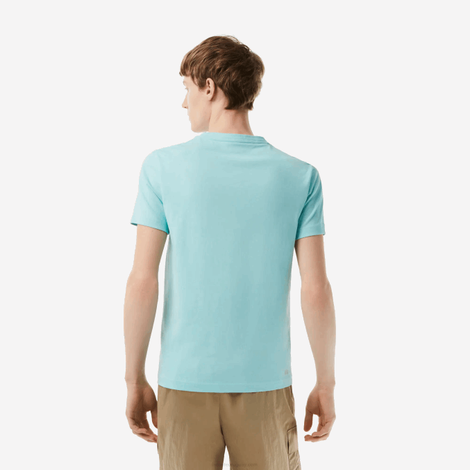 zki verde claro VVL0A86 hombres Lacoste Camiseta deportiva de punto transpirable con estampado de cocodrilo en 3D