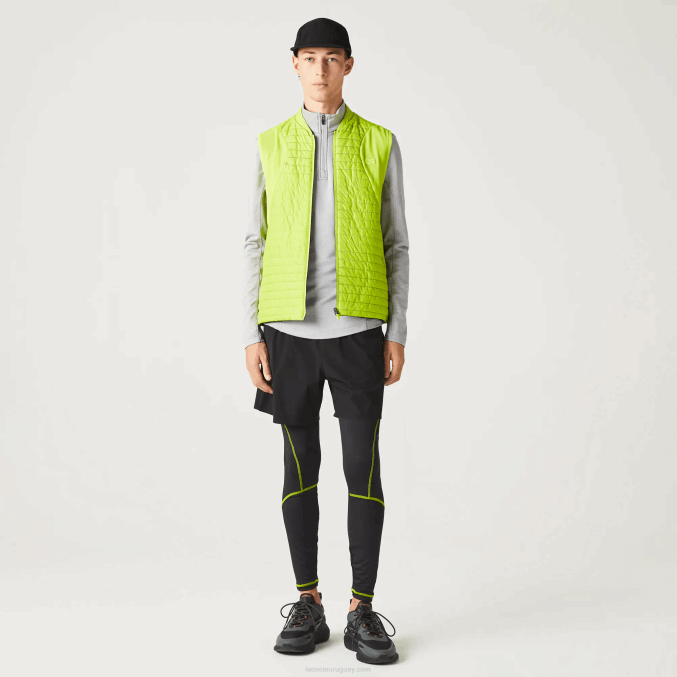 amarillo negro g65 VVL0A385 hombres Lacoste chaleco sport acolchado reversible