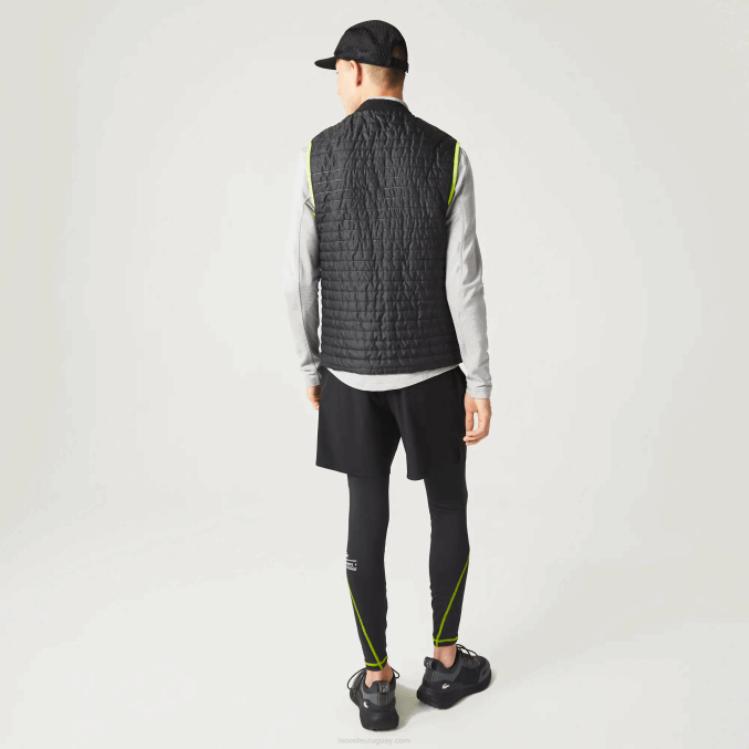 amarillo negro g65 VVL0A385 hombres Lacoste chaleco sport acolchado reversible