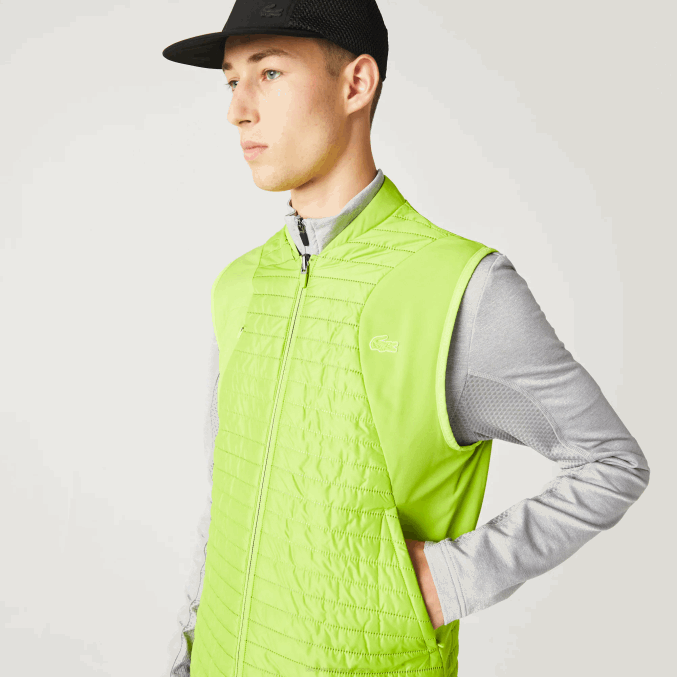amarillo negro g65 VVL0A385 hombres Lacoste chaleco sport acolchado reversible