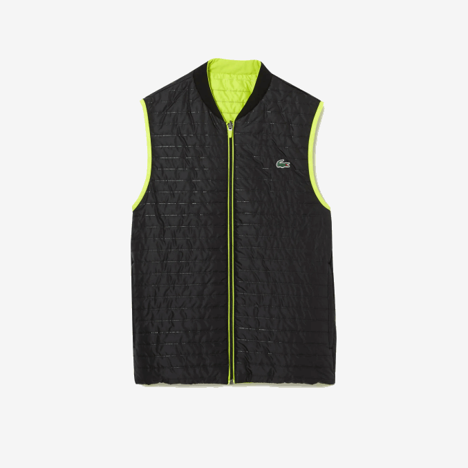 amarillo negro g65 VVL0A385 hombres Lacoste chaleco sport acolchado reversible