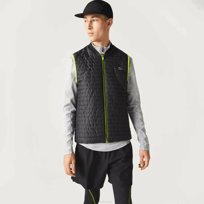 amarillo negro g65 VVL0A385 hombres Lacoste chaleco sport acolchado reversible