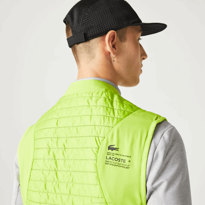 amarillo negro g65 VVL0A385 hombres Lacoste chaleco sport acolchado reversible